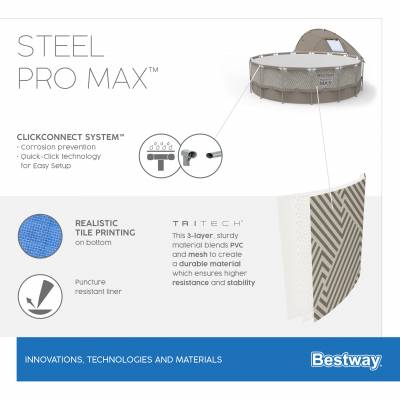 10w1 Basen stelażowy Steel Pro MAX 396x107 cm - BESTWAY 561FY